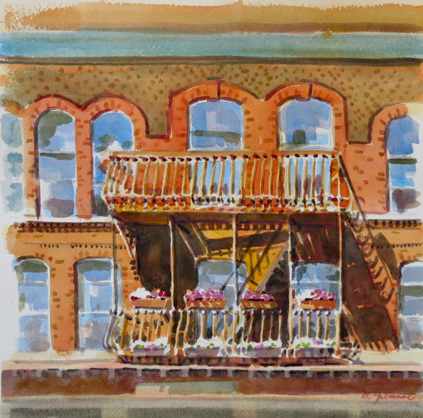 Kingston Balcony in detail 346 King Street East - Unframed Original by David Gilmore - 652
