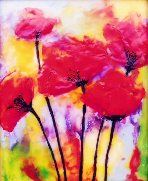 Poppy Bouquet - 11 x 14 print by Cathie Hamilton - Martello Alley