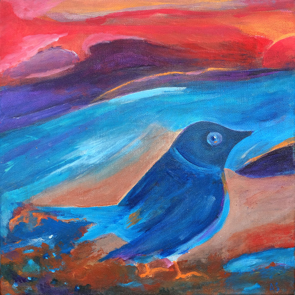 Bluebird of Happiness Print by Angella Scott - Print by Angella Scott - Martello Alley