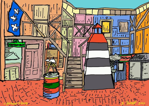 Lighthouse and Buoy print