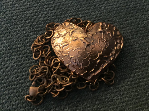 LW 009P Copper Heart - Copper Jewelry by Leslie Welfare - Martello Alley