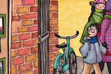 Colouring Page "Peeking into Martello Alley" by Everdello (Joanne Stanbridge) - Digital Download by Everdello (Joanne Stanbridge) - Martello Alley