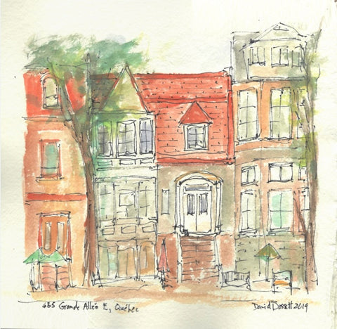 435 Grande Allee E Quebec - Watercolour by David Dossett - Martello Alley