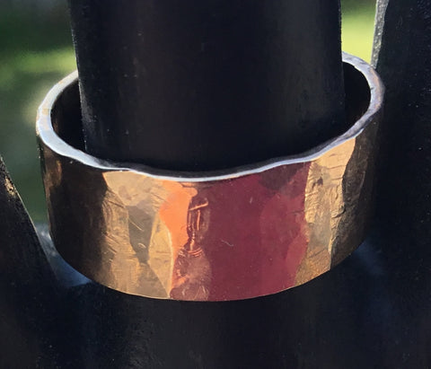 LWR 012R Copper Hammered Ring - Jewelery by Leslie Welfare - Martello Alley