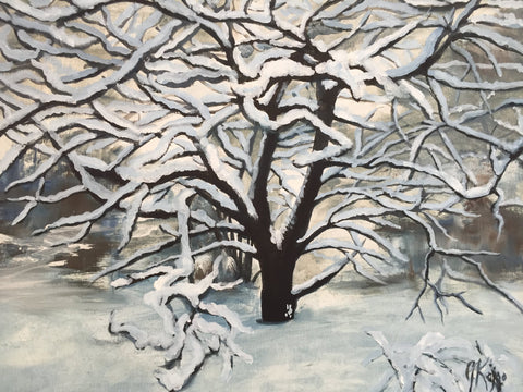 Heavy Snow - Original Julie Kojro -  by Julie Kojro - Martello Alley
