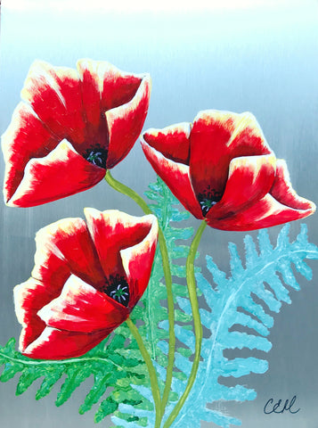 In Bloom - Painting on aluminum 9 x 12 by Cathie Hamilton - Martello Alley