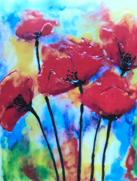 Poppy Bouquet - Print 8 x 10 by Cathie Hamilton - Martello Alley