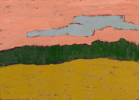 Field at Sunset - small card - Greeting card by David Dossett - Martello Alley