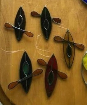 Our Cottage Glass:  Kayak and Paddle