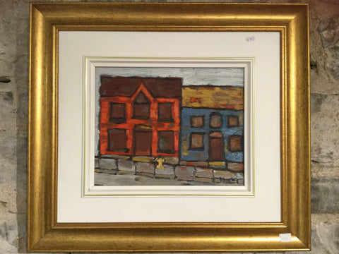 Houses in Portsmouth - 8x10 oil painting by David Dossett - Martello Alley