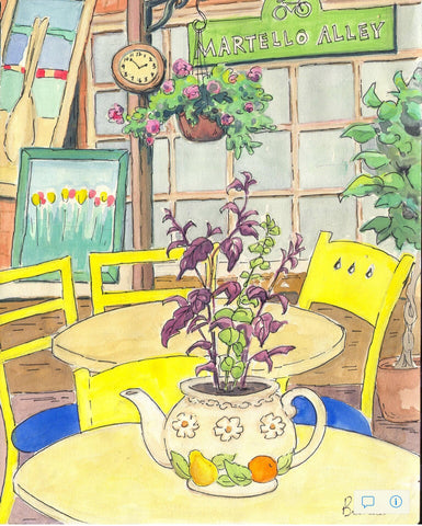 Tea Room Patio large card - Card by Brenda Bielicki - Martello Alley