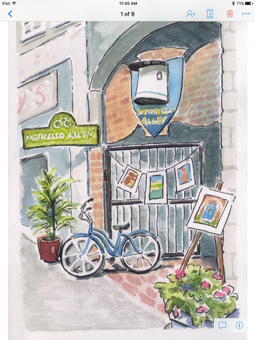 Alley Entrance 1 large card - Print by Brenda Bielicki - Martello Alley