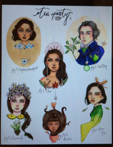 Framed Tea Party Poster - Poster by Kyla Mayne - Martello Alley