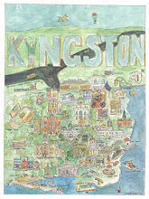 Kingston Poster - Watercolour by David Dossett - Martello Alley