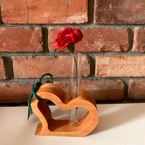 Heart Shaped Cherry Bud Vase