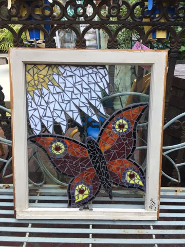 Glass mosaic "Butterfly" - Glass on glass mosaic by Martello Alley - Martello Alley