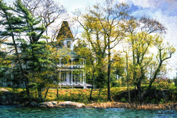 Impressive home on the lake - 8 x 10 inch print - 8x10 print by Nicole Couture-Lord - Martello Alley