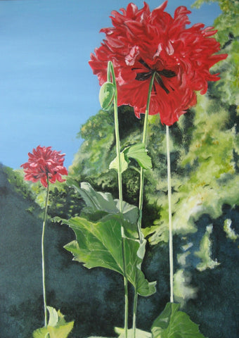 "Jardin du Kilmarnock" 40" x 30" original acrylic painting - Acrylic painting by Lori Kallay - Martello Alley