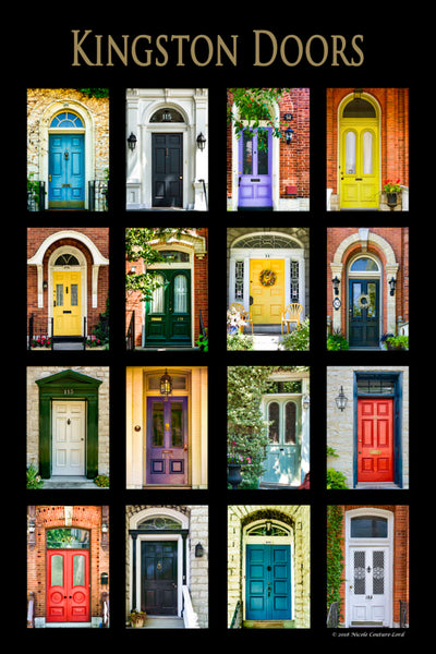 Poster laminated plaque - Kingston Doors 16 x 24 inches - 16 x 24 inch laminated plaque by Nicole Couture-Lord - Martello Alley