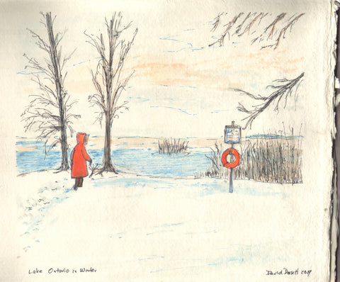 Lake Ontario in Winter - original watercolour