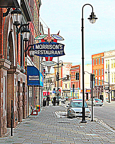 Morrison's Restaurant - 16 x 20 inch framed print - 8x10 framed print by Karen Leggo - Martello Alley