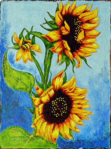 Glowing Sunflowers - Print 8 x 10 by Cathie Hamilton - Martello Alley