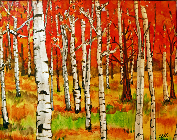 Fall Birches - Print 8x10 by Cathie Hamilton - Martello Alley