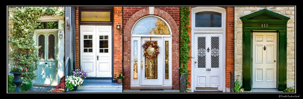 Poster with frame - white doors of Kingston 36 x 12 inches - Photos by Nicole Couture-Lord - Martello Alley