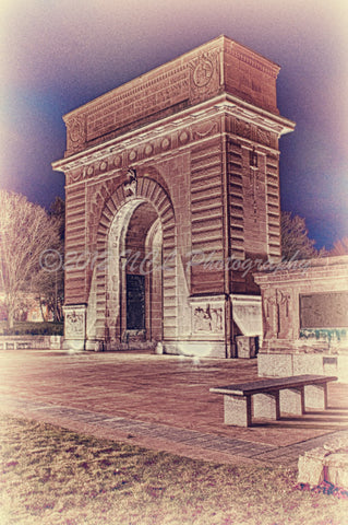 Memorial Arch RMC - double matted 8x12 print (11"x14" final size) - 11 x 14 matted print by Nicole Couture-Lord - Martello Alley
