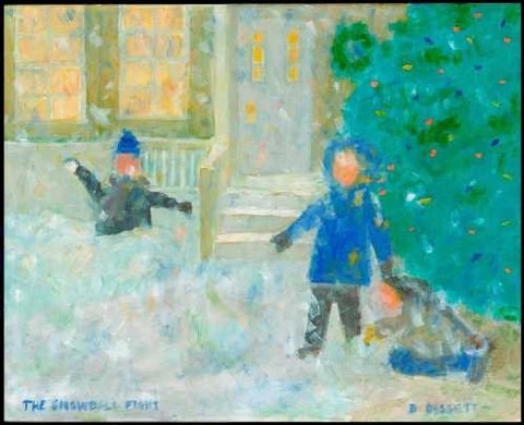 The Snowball Fight - small card - Greeting card by David Dossett - Martello Alley