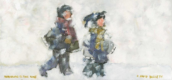 Walking to the Rink - small card - Greeting card by David Dossett - Martello Alley