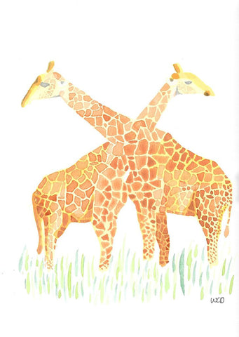 Giraffes Card - Wesley's Watercolour - Greeting card by Wesley Dossett - Martello Alley