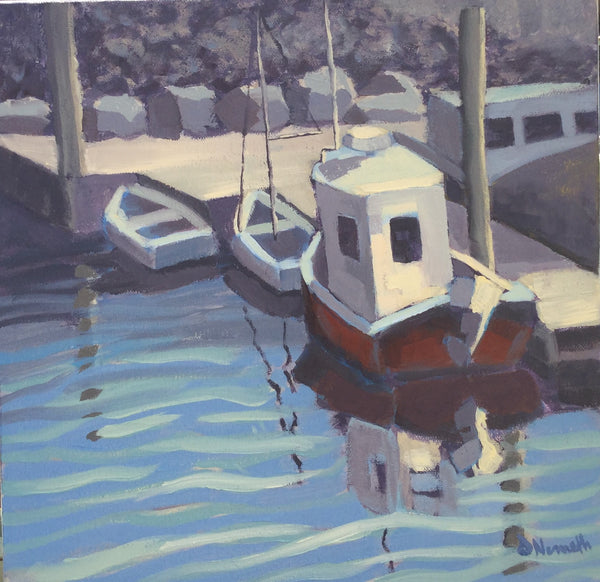 Red Boat - Acrylic Painting by Martello Alley - Martello Alley
