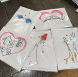 Whimsical  Large Wire Greeting Cards by Donna Harradine