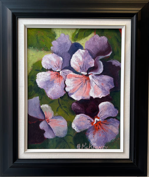 Pansies in My Garden - original by Hazel McKegney