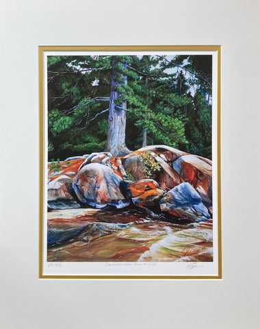 Charleston Lake Granite Shore (large print) - by Valerie Spence Hounsell