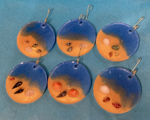Ornaments of resin by Mary Jane Jarvis