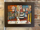 Snowman at Martello Alley - painting by David Dossett - Martello Alley