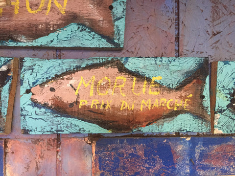 Morue Prix du Marché vintage sign -  by David Dossett - Martello Alley