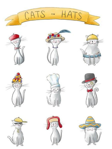 Cats in Hats card