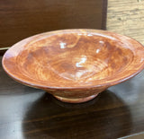 Large rimmed bowl - red, brown