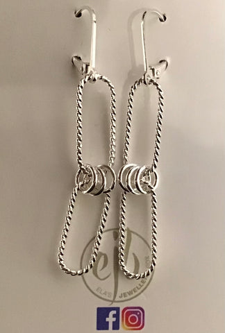 ARG Paperclip earrings on SS lever back ear wire
