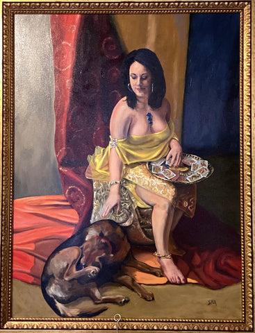 Nomad Series : Lady in Yellow - original art by Pat Shea