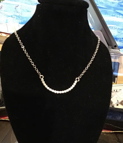SS Half Moon necklace on 18” chain