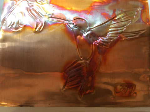 Hummingbird - Copper card by Cathie Hamilton - Martello Alley