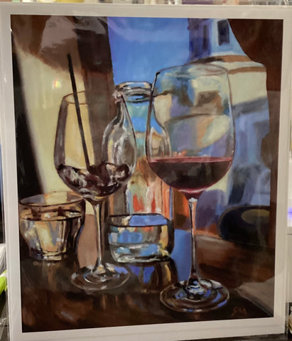 Wine Glass Print by Pat Shea