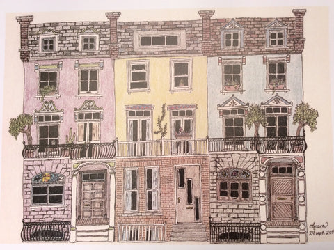 London Townhouses Print by Chiara