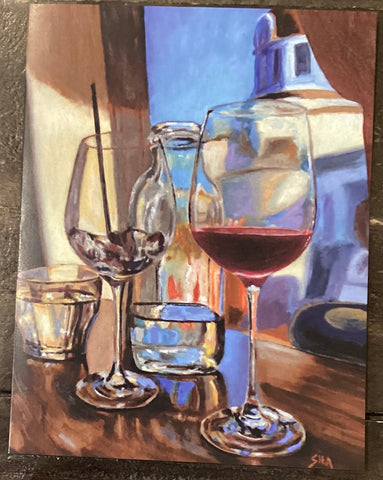 Wine Glass (card) by Pat Shea