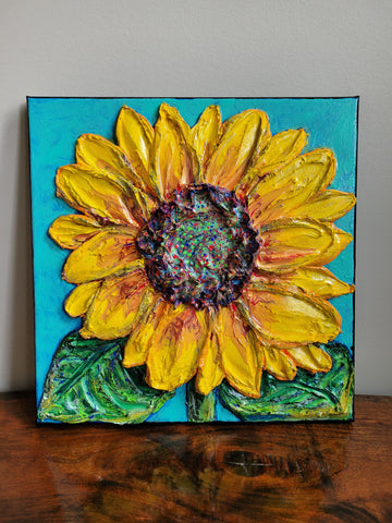 Sunflower in yellow, Series 1; original by Lucy De Sousa