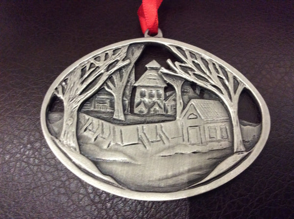 Pewter Christmas Ornament - Christmas Eve at the Victoria Park Rink by Cindy Johnson